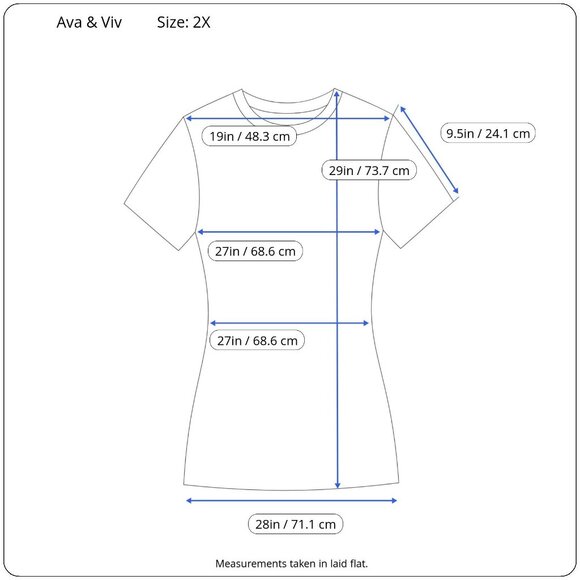 Ava & Viv Womens V-Neck Short Sleeve Light Teal Cotton T-Shirt Plus Size 2X - Picture 6 of 8